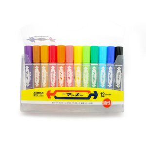 ZEBRA Permanent Marker Hi-Mckie (12 colors)