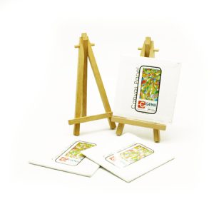 GENII Easel - Beech Wood (Mini) 9 x 17 x 11cm A13172 with Canvas Panel 4" x 4"